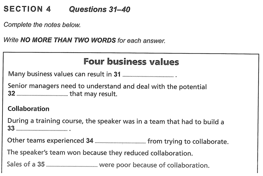 ielts listening note completion questions section 4