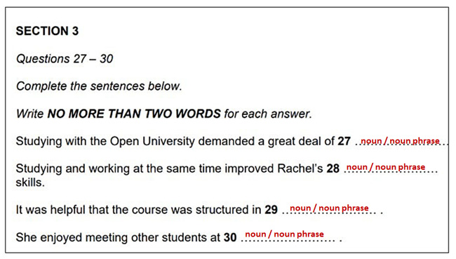 ielts listening summary completion questions strategies