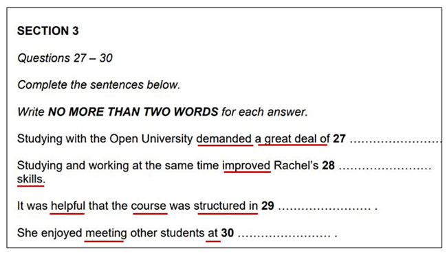 ielts listening summary completion strategies