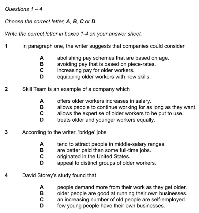 sentence completion multiple choice questions