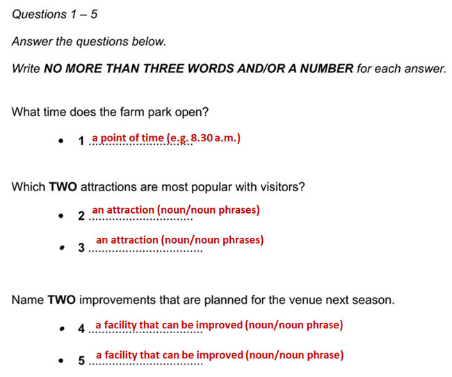 ielts listening short answer questions strategies