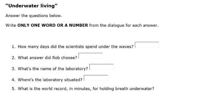 short answer questions ielts listening